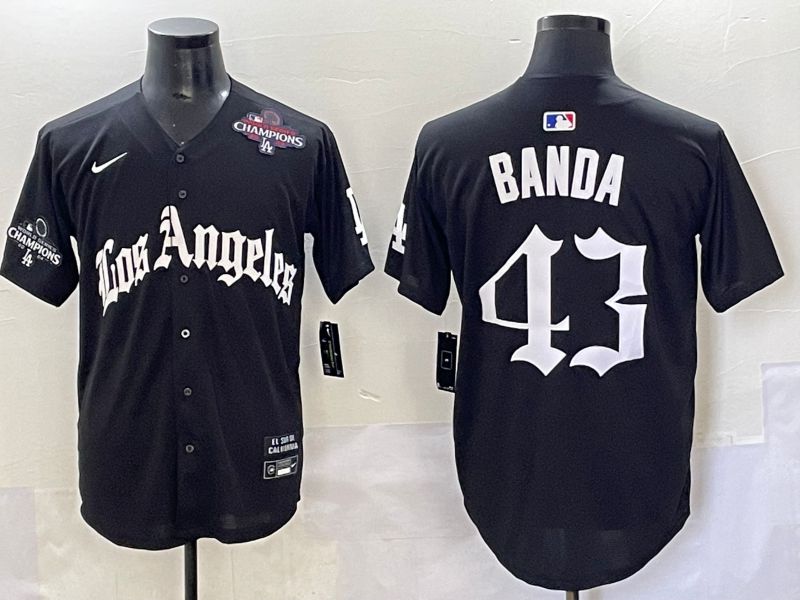 Men 2025 Los Angeles Dodgers #43 Banda Black Five generations Joint Name Nike MLB Jersey style 9->los angeles dodgers->MLB Jersey